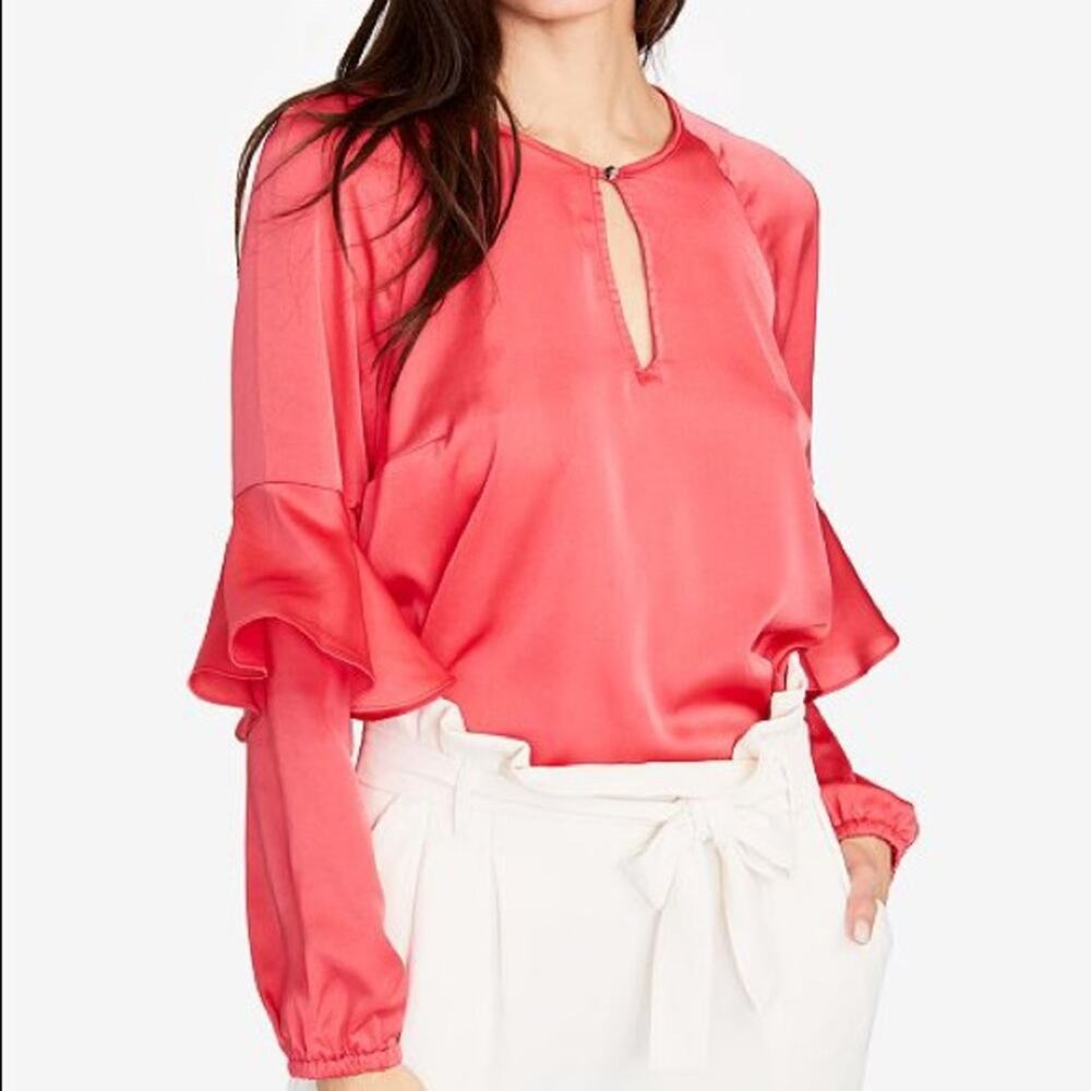 RACHEL Rachel‎ Roy Women's Ruffled Keyhole Blouse Size M